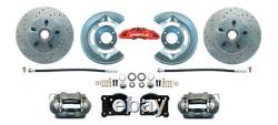 1964-73 Ford Mustang Front Disc Brake Conversion Kit, Drum-Disc Drilled Rotors