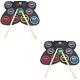 2 Sets Practice Drum Kit Concert Electronic Hand Roll Pad Earphone