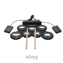 4X7 Pads Electric Drum Set, Portable Roll Drum Kit with3318