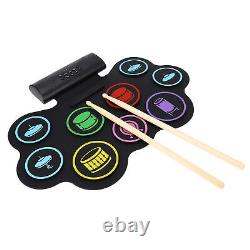 9 Pads Electronic Drum Set Educational Rechargeable Built In Speaker Headpho Kit