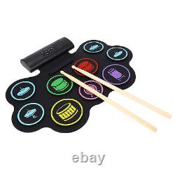 9 Pads Electronic Drum Set Educational Rechargeable Built In Speaker Headpho UK