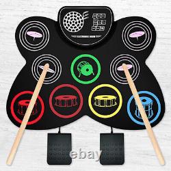 9 Pads Electronic Drum Set with Drumsticks Foot Pedals Gift for Kids Adults