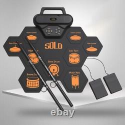 Complete Drum Pad Set with Stylish Black+Orange Design Play like a Pro