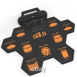 Complete Drum Pad Set with Stylish Black+Orange Design Play like a Pro