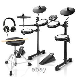 Donner DED-80 Electric Drum Kit 2 Switch Pedal 4 Quiet Mesh Pads 180 Sounds