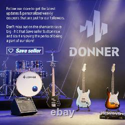 Donner DED-80 Electric Drum Kit 2 Switch Pedal 4 Quiet Mesh Pads 180 Sounds