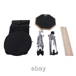 Drum Pad Percussion Instrument Practice Set Kit With Stand Drumstick IDS