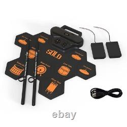 Drum Pad Set With Pedal Portable Electronic Drumsticks For Practical Practice