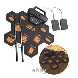Drum Pad Set With Pedal Portable Electronic Drumsticks For Practical Practice