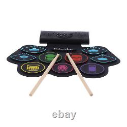 Electronic Drum Pad Set MIDI Foldable Kit With Battery Speaker UK GGM