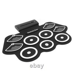 Electronic Drum Set Roll Up Practice Pad Midi Kit With Pedals Sticks Gift Fo GHB