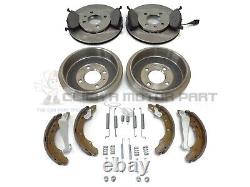 Front 2 Brake Discs And Pads Rear Drums & Shoes Fitting Kit For Skoda Citigo