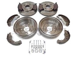 Front 2 Brake Discs & Pads Rear 2 Drums & Shoes & Kit For Ford Fiesta Mk8 17-23