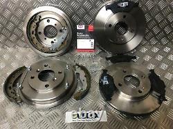 Front Brake Discs & Pads & Rear Drums & Shoes With Fitting Kit Ford Fiesta Mk6