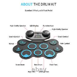 KONIX 9 Pads Electronic Digital Drum USB Roll up Drum Set Silicone Electric Drum