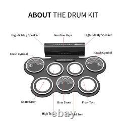 KONIX W759 Electronic Digital Drum Kit USB 7 Pads Roll Up Silicone With Speaker