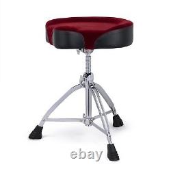 Mapex Drum Stool Throne Saddle Red Cloth Top Threaded Shaft T865SER