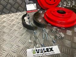 Red Rear Brake Drums Shoes & Fitting Kit Ford Fiesta Mk6 & Mk7 2002-2013