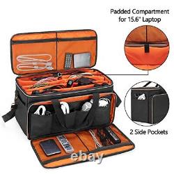 Travel DJ Cable File Bag with Detachable Divider & Padded Bottom, DJ Gig