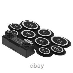 (UK Plug)Electronic Drum Pad Set Roll Up Foldable Kit With 2 Speakers LVE